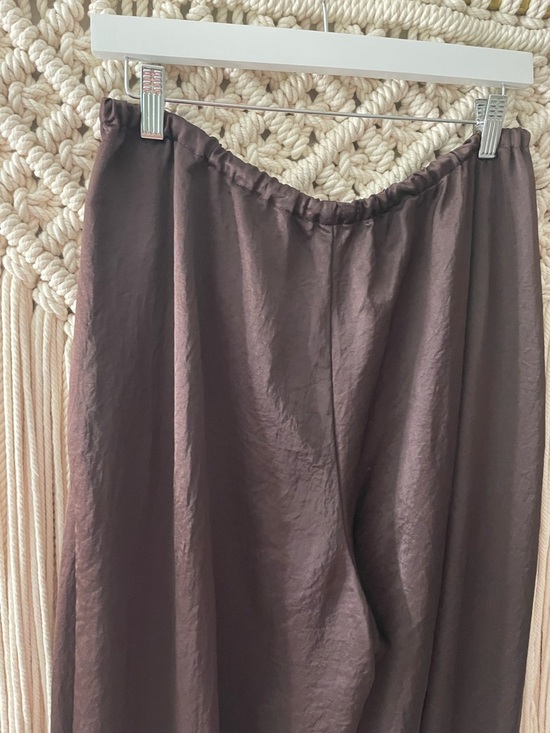 Madewell Chocolate Brown Satin Drawstring Pants - Picture 3 of 4